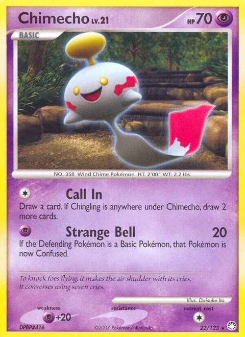 Chimecho #22/123 Reverse Holofoil Pokémon card from Mysterious Treasures