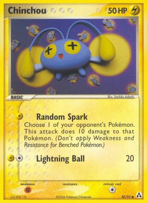 Chinchou #50/92 Pokémon card from EX Legend Maker