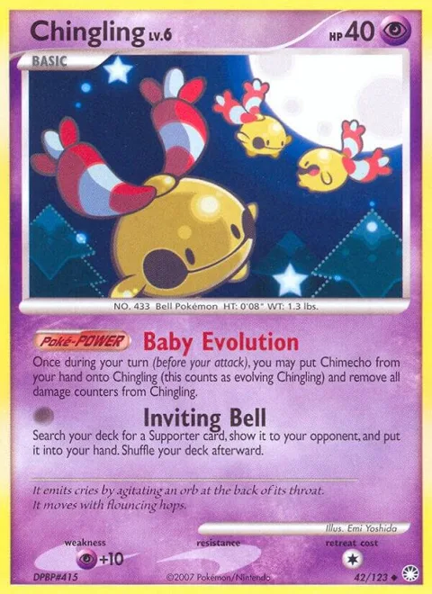 Chingling #42/123 Pokémon card from Mysterious Treasures