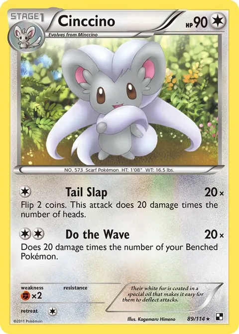 Cinccino #89/114 Reverse Holofoil Pokémon card from Black and White
