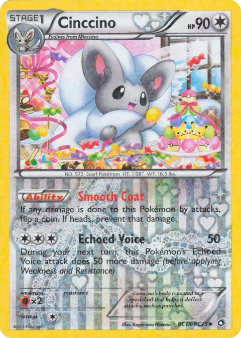 Cinccino #RC19/RC25 Holofoil Pokémon card from Legendary Treasures: Radiant Collection