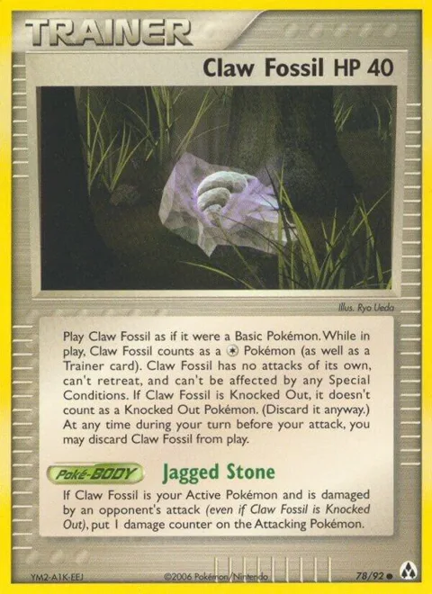 Claw Fossil #78/92 Reverse Holofoil Pokémon card from EX Legend Maker
