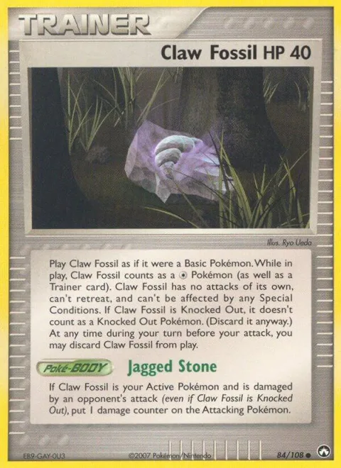 Claw Fossil #84/108 Reverse Holofoil Pokémon card from EX Power Keepers