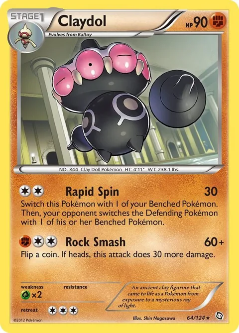 Claydol #64/124 Pokémon card from Dragons Exalted