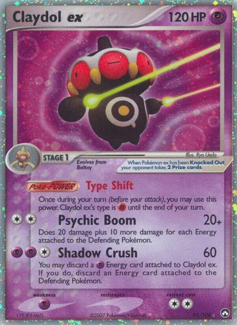 Claydol ex #93/108 Holofoil Pokémon card from EX Power Keepers