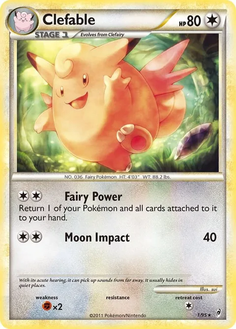 Clefable #1/95 Reverse Holofoil Pokémon card from Call of Legends