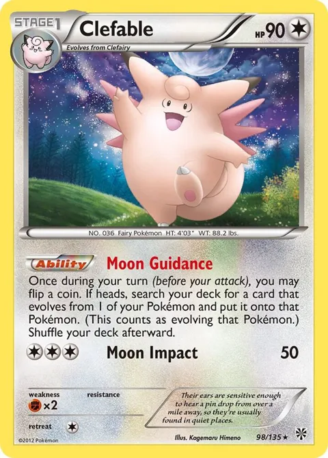 Clefable #98/135 Pokémon card from Plasma Storm