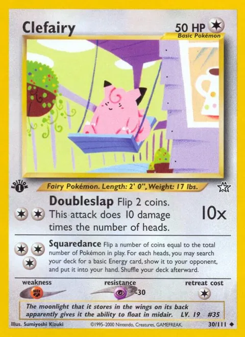 Clefairy #030/111 1st Edition Pokémon card from Neo Genesis