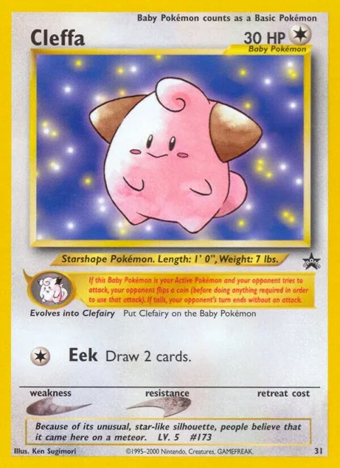Cleffa #31/53 Pokémon card from WoTC Promo