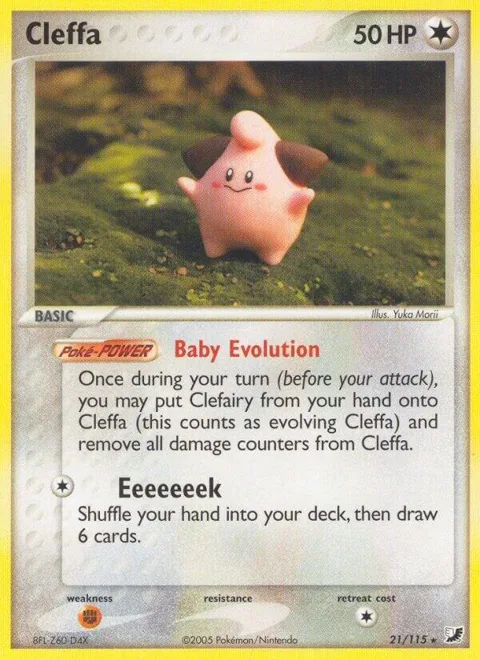 Cleffa #21/115 Reverse Holofoil Pokémon card from EX Unseen Forces