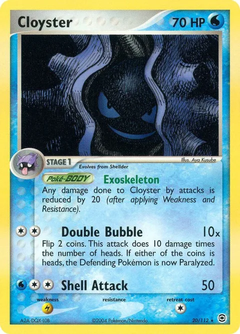 Cloyster #20/112 Pokémon card from EX FireRed & LeafGreen