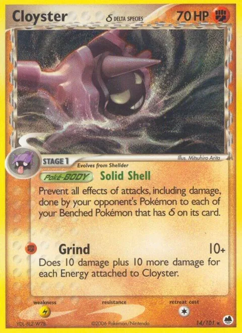 Cloyster Delta Species #14/101 Reverse Holofoil Pokémon card from EX Dragon Frontiers