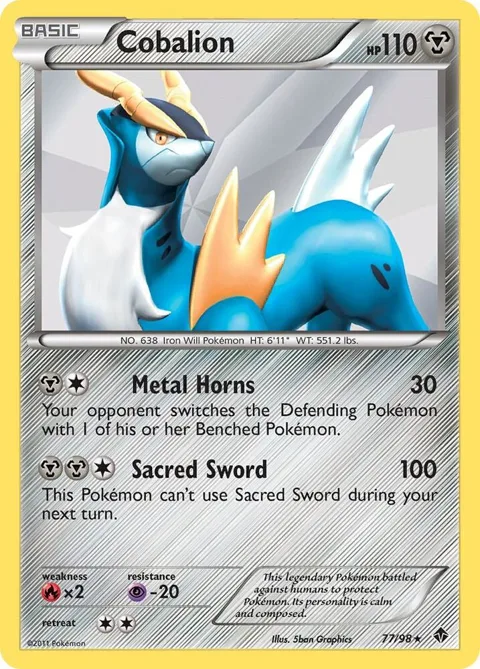 Cobalion #77/98 Reverse Holofoil Pokémon card from Emerging Powers