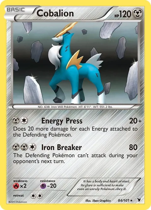 Cobalion #84/101 Holofoil Pokémon card from Noble Victories