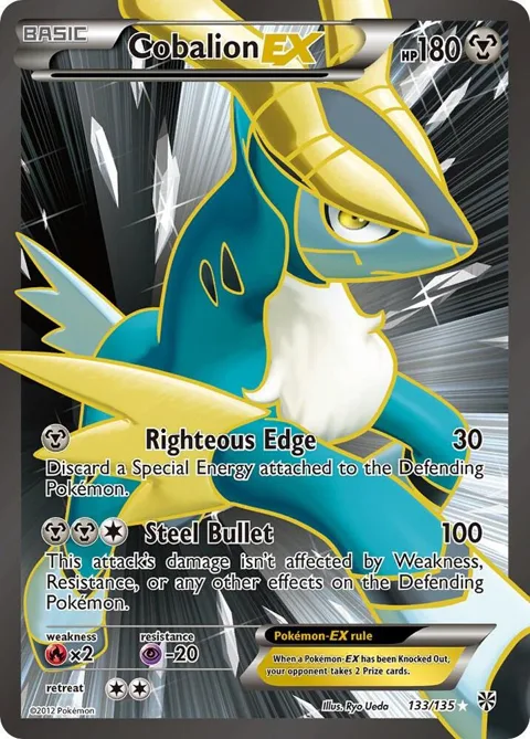 Cobalion EX 133 Full Art #133/135 Holofoil Pokémon card from Plasma Storm