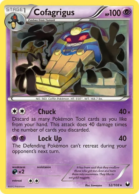 Cofagrigus #52/108 Pokémon card from Dark Explorers