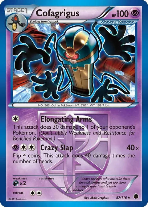 Cofagrigus Team Plasma 57 #57/116 Reverse Holofoil Pokémon card from Plasma Freeze