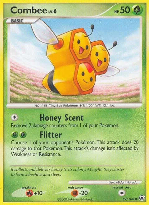 Combee #59/100 Reverse Holofoil Pokémon card from Majestic Dawn