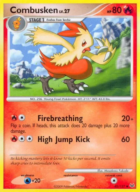 Combusken #45/127 Pokémon card from Platinum