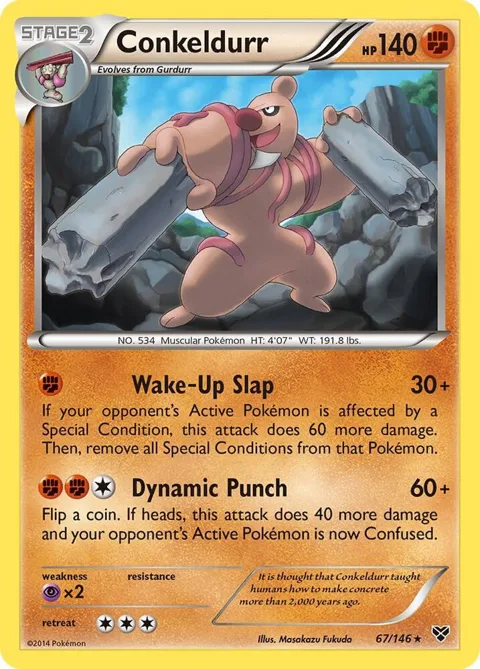 Conkeldurr #67/146 Reverse Holofoil Pokémon card from XY Base Set