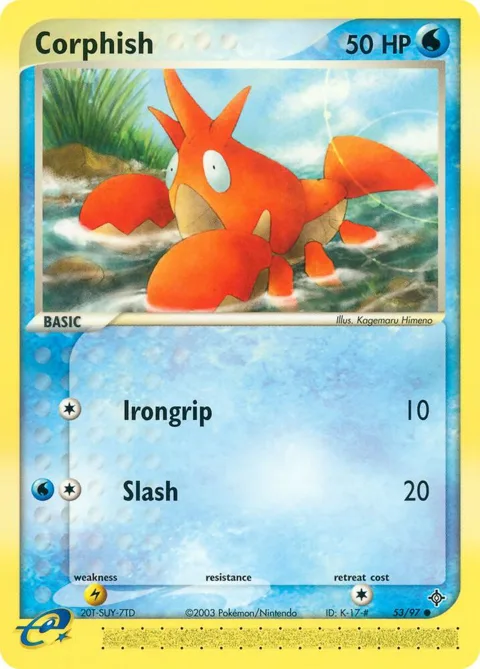 Corphish #53/97 Reverse Holofoil Pokémon card from EX Dragon