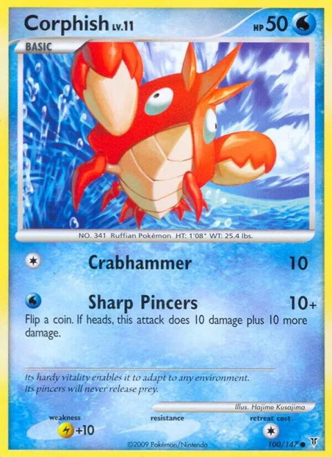 Corphish #100 Reverse Holofoil Pokémon card from Supreme Victors