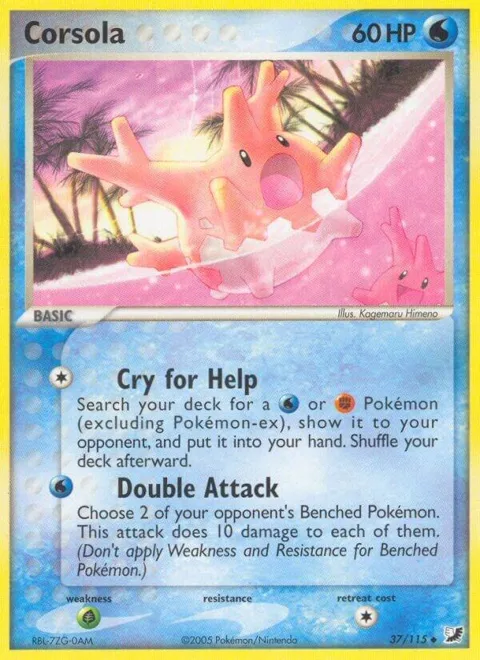 Corsola #37/115 Reverse Holofoil Pokémon card from EX Unseen Forces