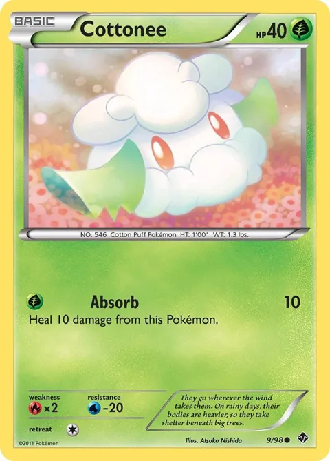 Cottonee 9 #9/98 Pokémon card from Emerging Powers