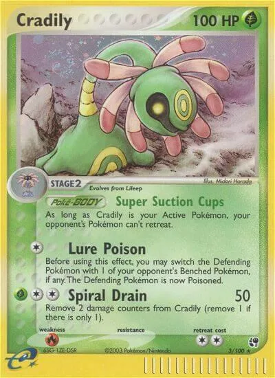 Cradily #3/100 Holofoil Pokémon card from EX Sandstorm