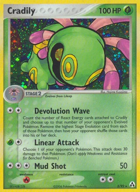 Cradily #3/92 Reverse Holofoil Pokémon card from EX Legend Maker