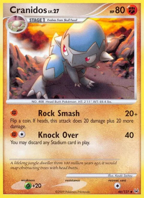 Cranidos #46/127 Reverse Holofoil Pokémon card from Platinum
