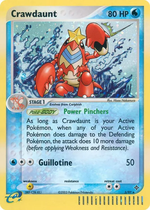 Crawdaunt #3/97 Reverse Holofoil Pokémon card from EX Dragon