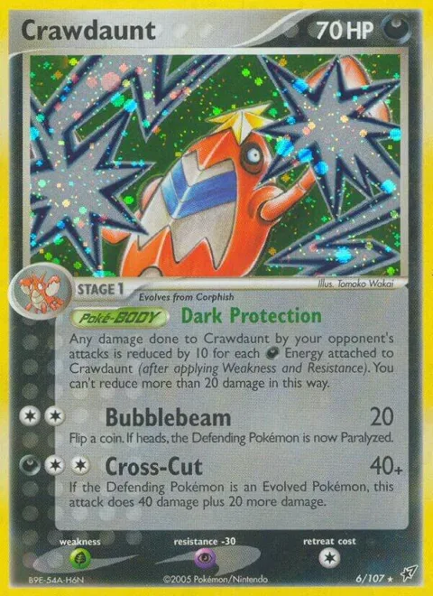 Crawdaunt #6/107 Reverse Holofoil Pokémon card from EX Deoxys