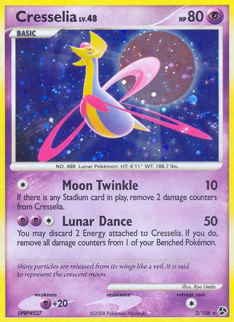 Cresselia #2/106 Reverse Holofoil Pokémon card from Great Encounters