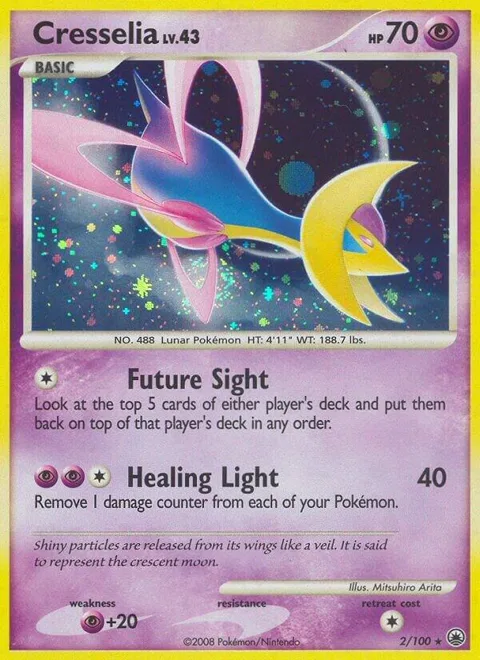 Cresselia #2/100 Holofoil Pokémon card from Majestic Dawn