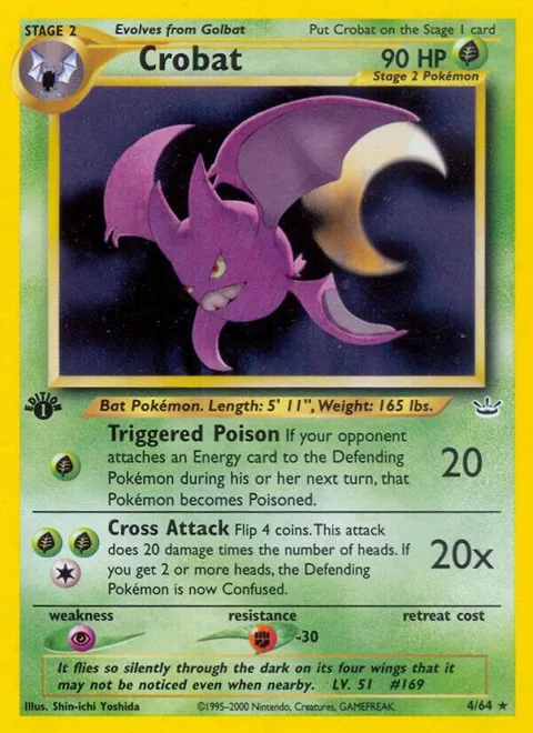 Crobat #04/64 Unlimited Holofoil Pokémon card from Neo Revelation