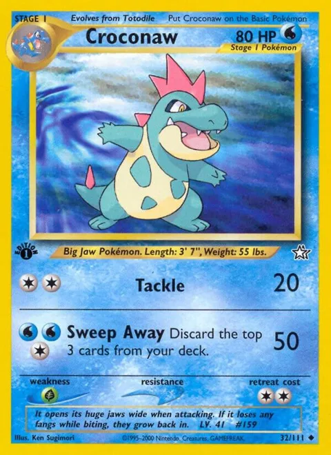 Croconaw 32 #032/111 1st Edition Pokémon card from Neo Genesis
