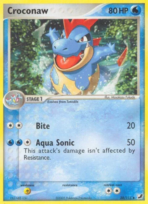 Croconaw #38/115 Reverse Holofoil Pokémon card from EX Unseen Forces