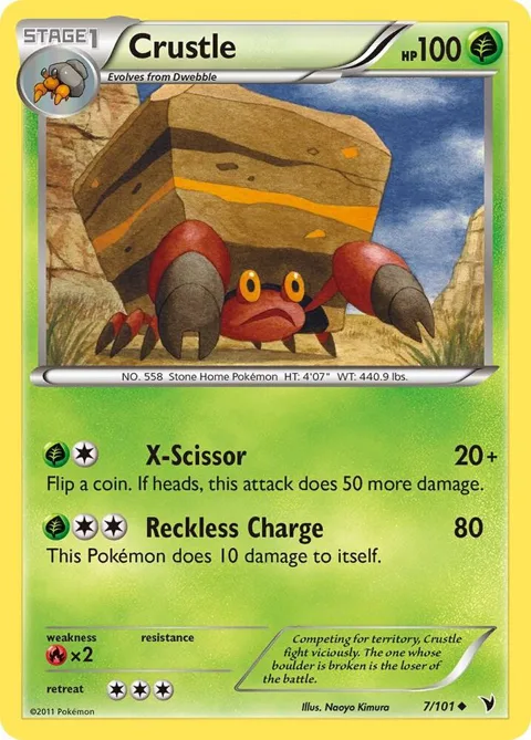 Crustle #7/101 Reverse Holofoil Pokémon card from Noble Victories