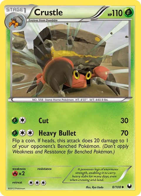 Crustle #8/108 Pokémon card from Dark Explorers