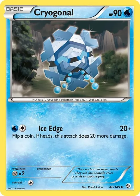 Cryogonal #46/149 Reverse Holofoil Pokémon card from Boundaries Crossed