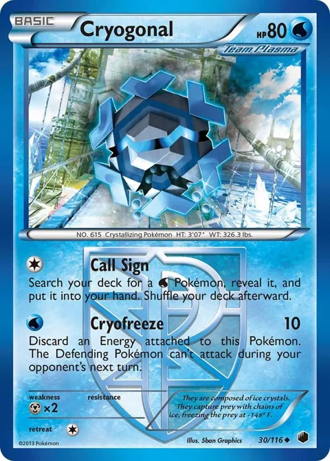 Cryogonal Team Plasma #30/116 Reverse Holofoil Pokémon card from Plasma Freeze