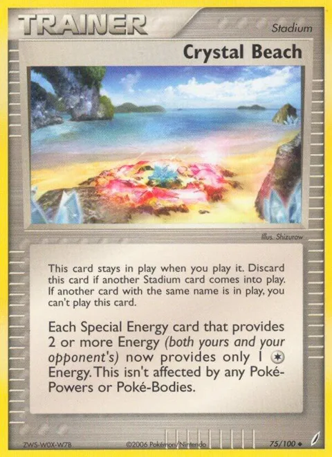 Crystal Beach #75/100 Reverse Holofoil Pokémon card from EX Crystal Guardians