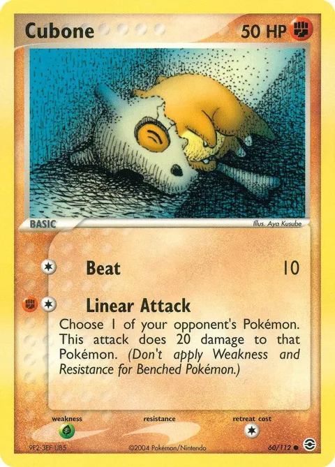 Cubone #60/112 Pokémon card from EX FireRed & LeafGreen