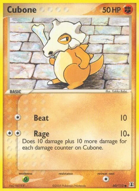 Cubone #60/113 Reverse Holofoil Pokémon card from EX Delta Species