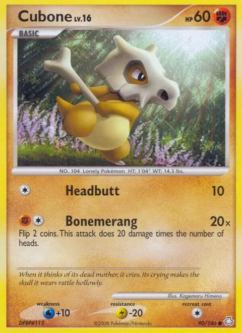 Cubone #90/146 Pokémon card from Legends Awakened