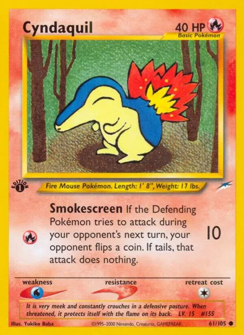 Cyndaquil #061/105 Unlimited Pokémon card from Neo Destiny