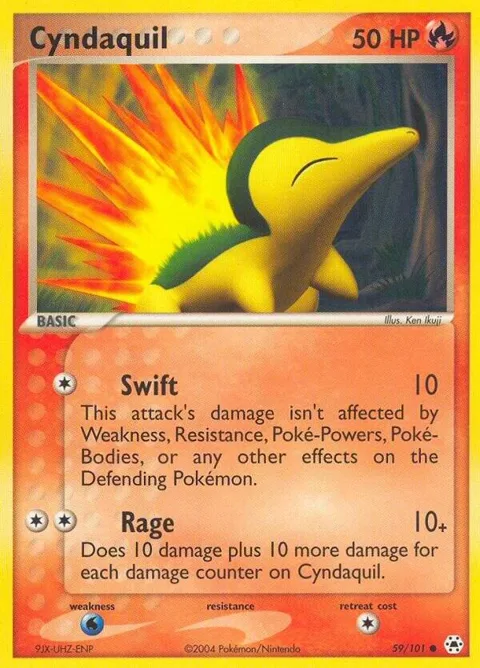Cyndaquil #59/101 Reverse Holofoil Pokémon card from EX Hidden Legends