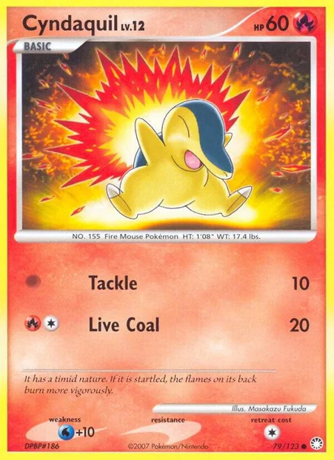 Cyndaquil #79/123 Pokémon card from Mysterious Treasures