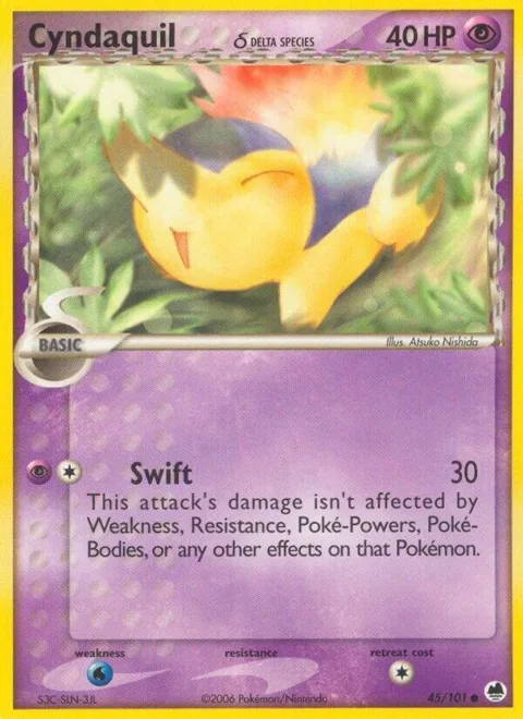Cyndaquil Delta Species #45/101 Pokémon card from EX Dragon Frontiers